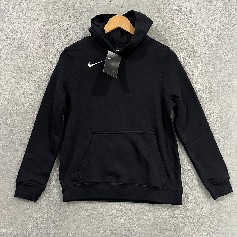 Nike Training Hoodie Boys L Black Fleece Lined Long Sleeve Pullover 836308-010